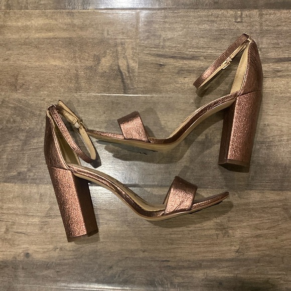 Sam Edelman Yaro Rust Pink Metallica Heels 8 - Picture 5 of 7